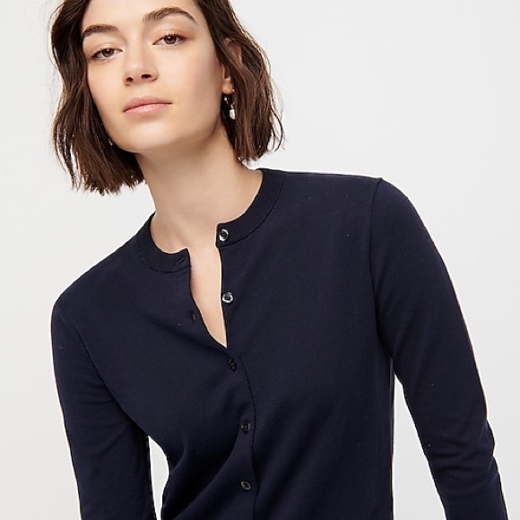 J. Crew Sweaters - J. Crew dark navy cotton Jackie cardigan